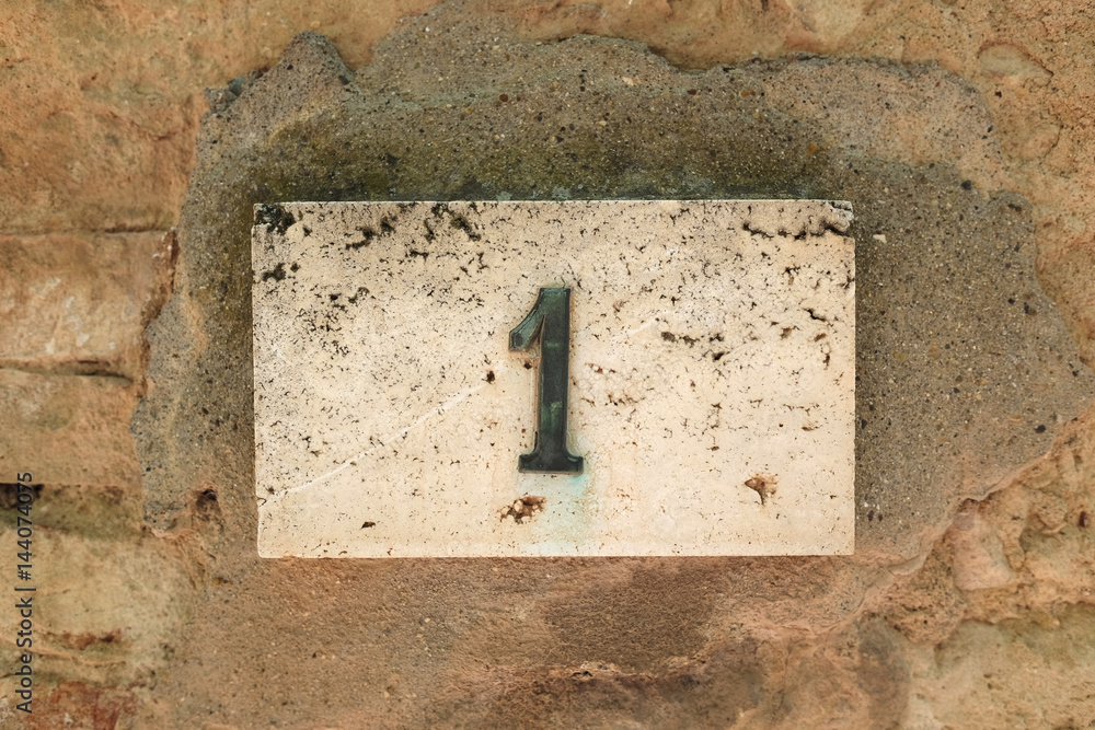 House number on wall