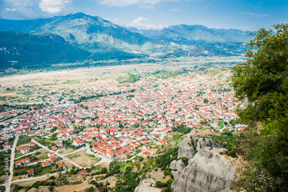 GREECE, METEORA, JULY 2015, spectacular rock formations and Greek Orthodox monasteries.