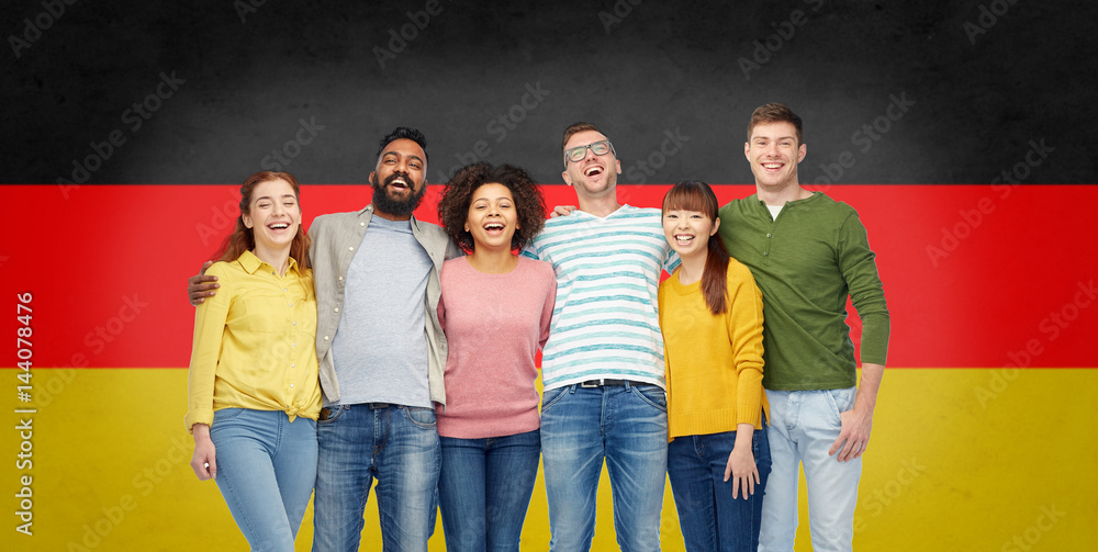 Obraz premium international group of happy smiling people