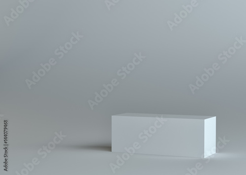 White empty box on gray background © cherezoff