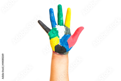 painted children hand