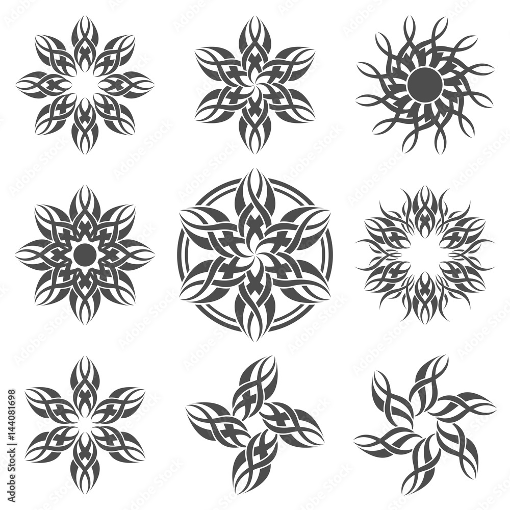Fototapeta premium Set of abstract decorative elements.