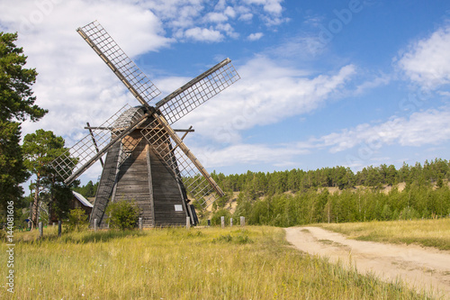 Russia - Yakutia - Traditional roadside wooden windmill
