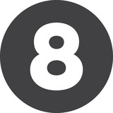 Eight, Number 8 flat icon, circular sign