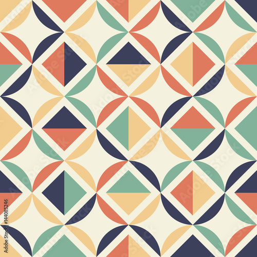 Seamless geometric pattern. Retro colors.