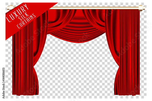 Luxury Silk Curtains. Vector Illustration.