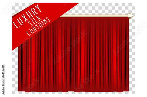 Luxury Silk Curtains. Vector Illustration.