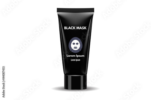 Black Mask. Vector Illustration.