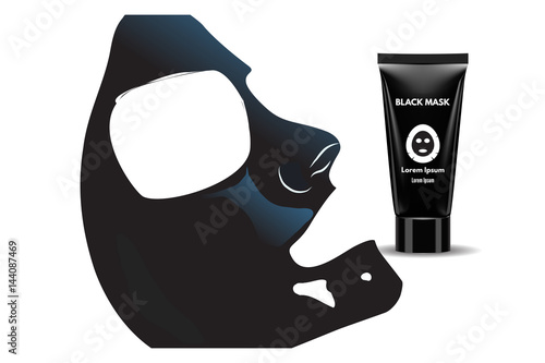 Black Mask. Vector Illustration.