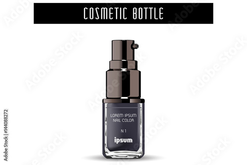 Airless cosmetic bottle. Foundation cream. Vector Illustration.