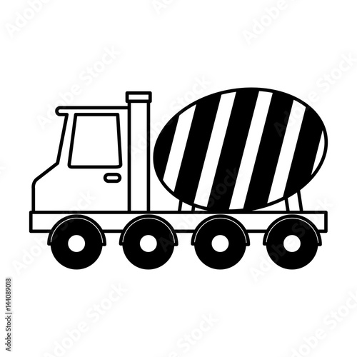 concrete mixer truck vehicle vector illustration design