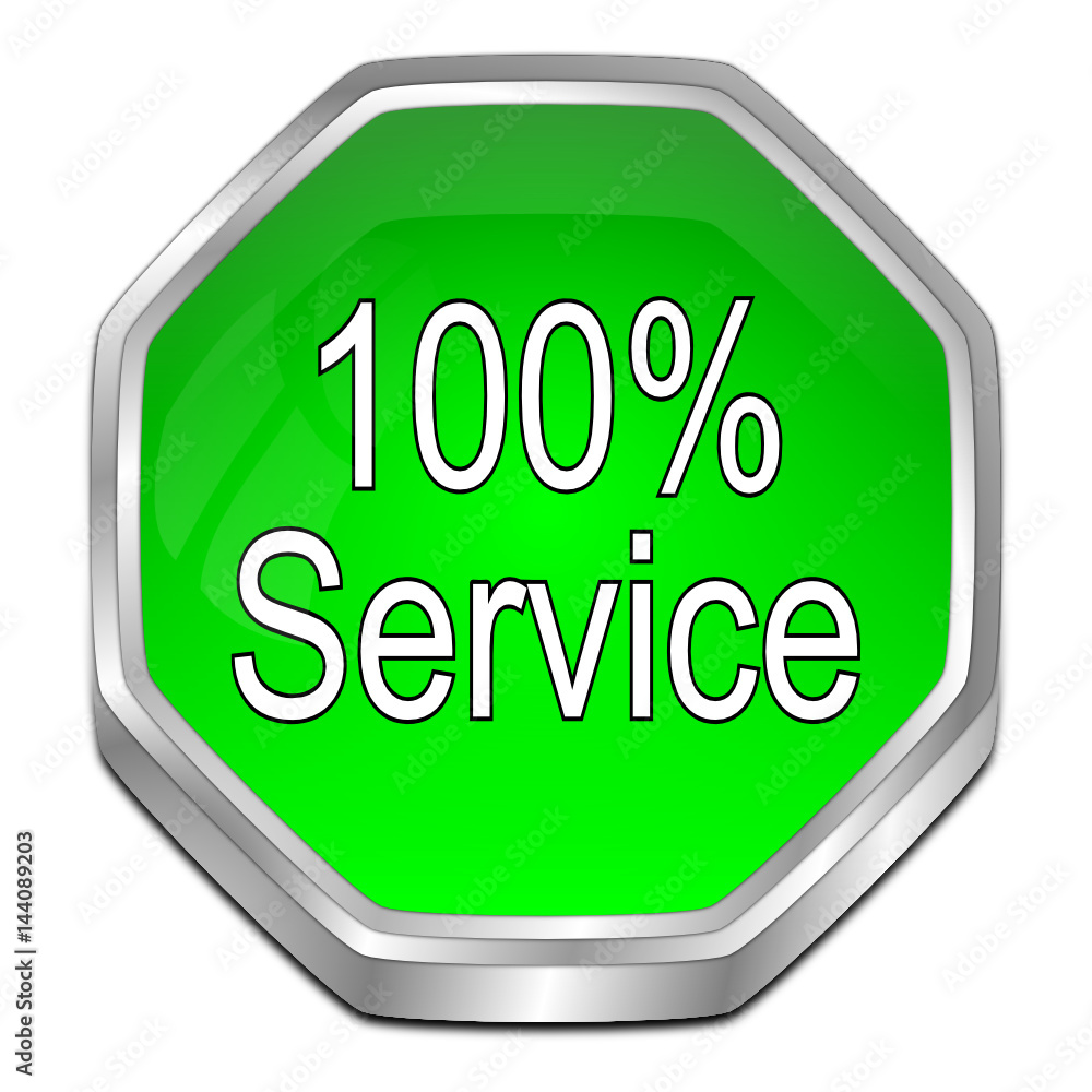 100% Service button - 3D illustration 100% Service button - 3D illustration