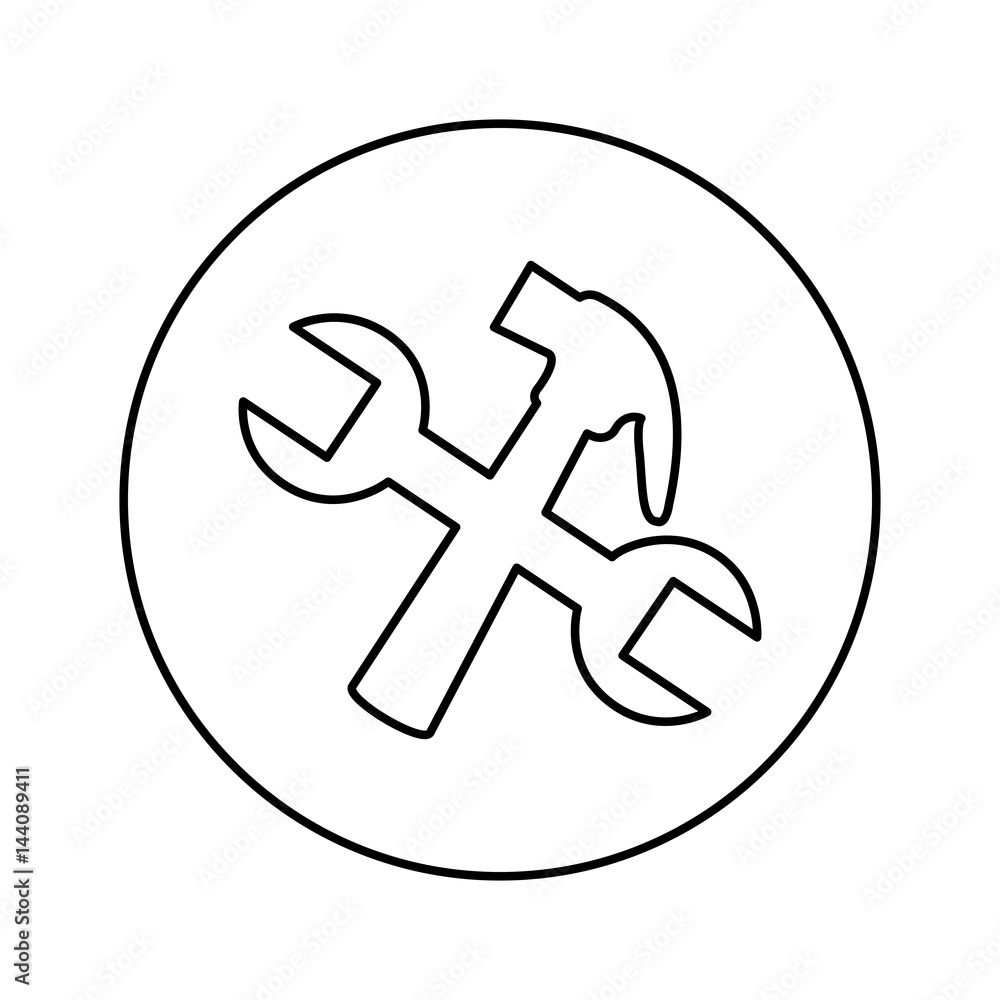 hammer and wrench tools vector illustration design hammer and wrench tools vector illustration design