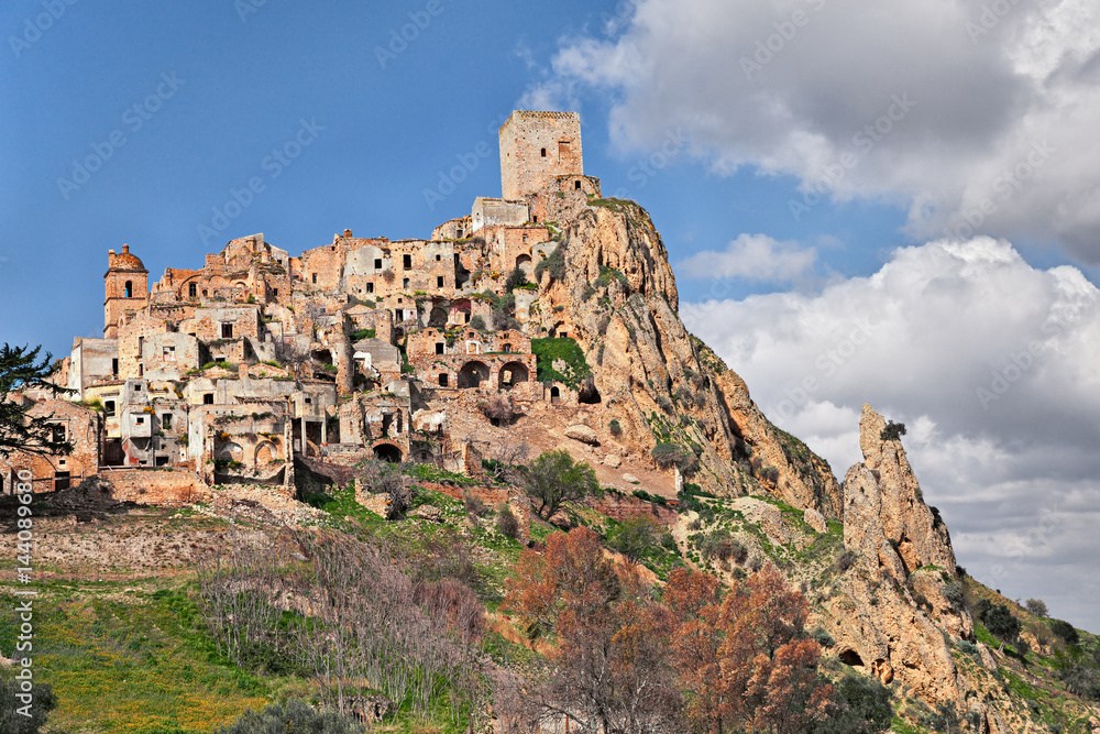 Craco, Matera, Basilicata, Italy: view of the ghost town