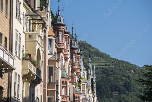 Bolzano, South Tyrol, Italy. The Cassa di Risparmio street photo
