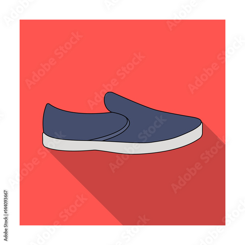 Blue men summer espadrilles . Summer comfortable shoes on the bare feet for everyday wear.Different shoes single icon in flat style vector symbol stock illustration.