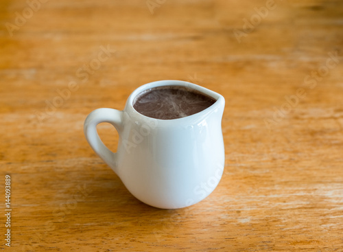 Chocolate cocoa hot drink in ceramic cup