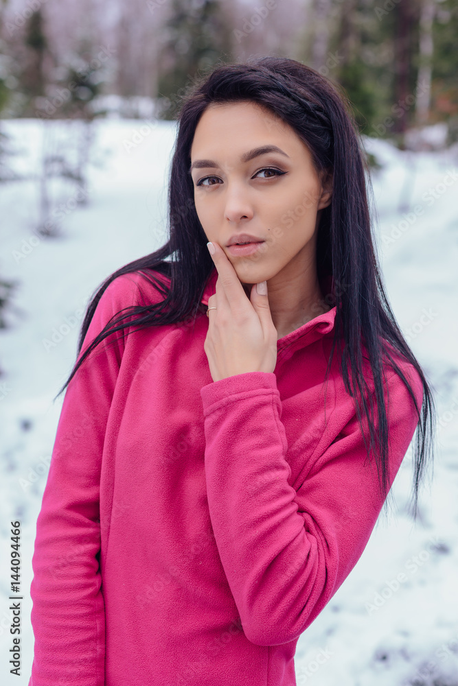Winter portrait of young beautiful woman Winter portrait of young beautiful woman
