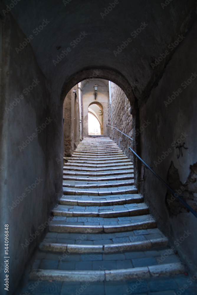 Old buildings and stairs in pitigliano (tuscany)