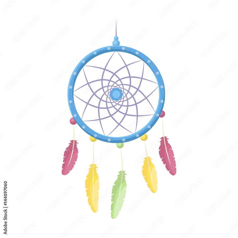 Colorful dream catcher icon cartoon style Vector Image