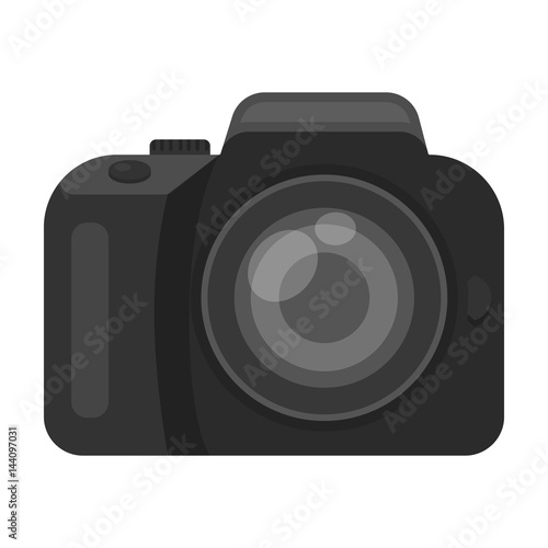 Camera detective. Camera, for shooting the scene, and to commit murder.Detective single icon in monochrome style vector symbol stock illustration.