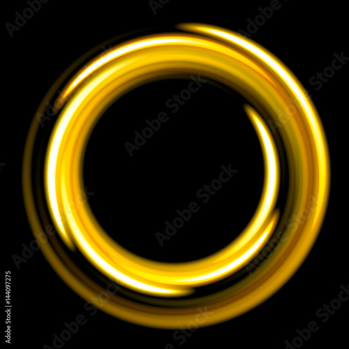 Dark template with golden circles spirals