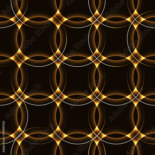 Dark seamless background with golden circles