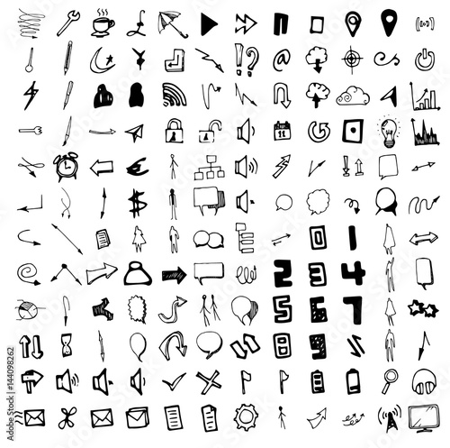 Vector Doodle Icons. Universal Set.