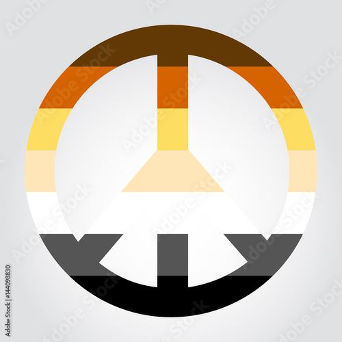 Gay bear pride flag in a form of peace symbol