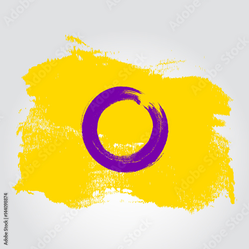 Intersex pride flag in a form of brush stroke photo