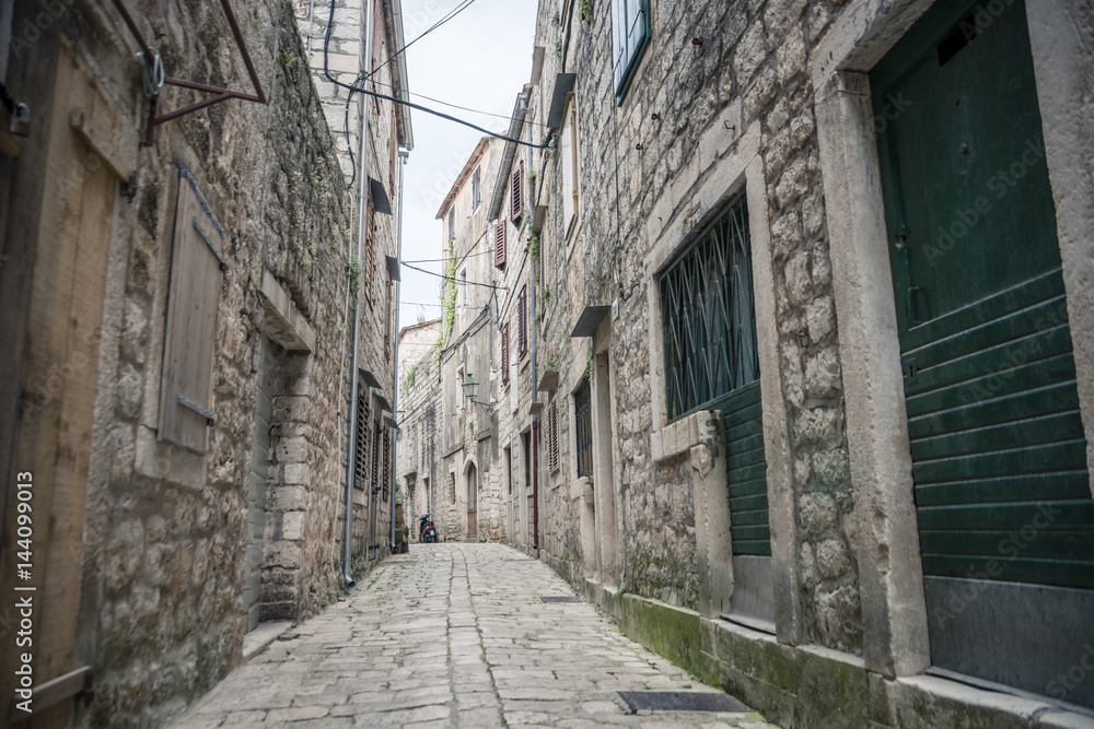 Old street in beautiful town Star Grad, Hvar island, Croatia Old street in beautiful town Star Grad, Hvar island, Croatia