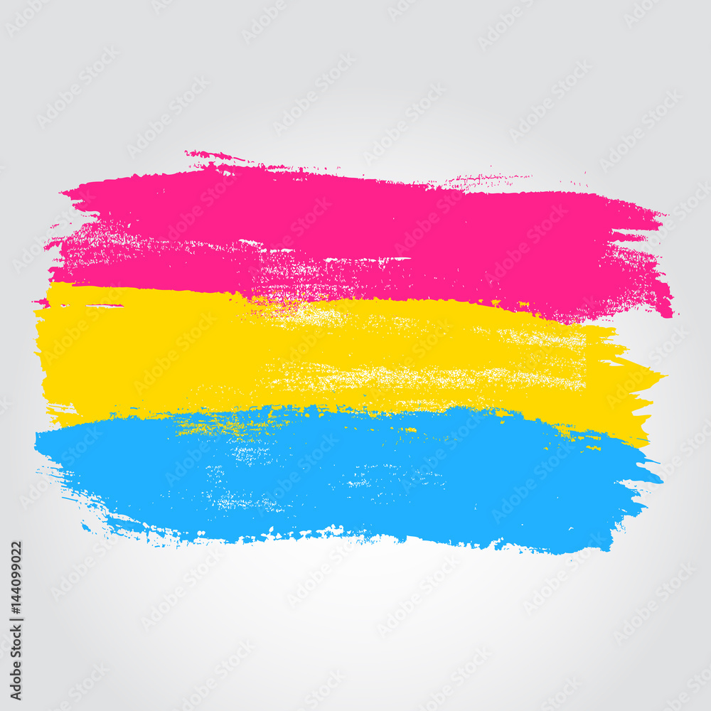 Obraz premium Pansexual pride flag in a form of brush stroke