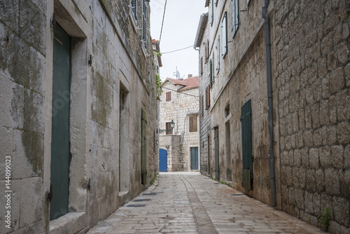 Old street in beautiful town Star Grad  Hvar island  Croatia