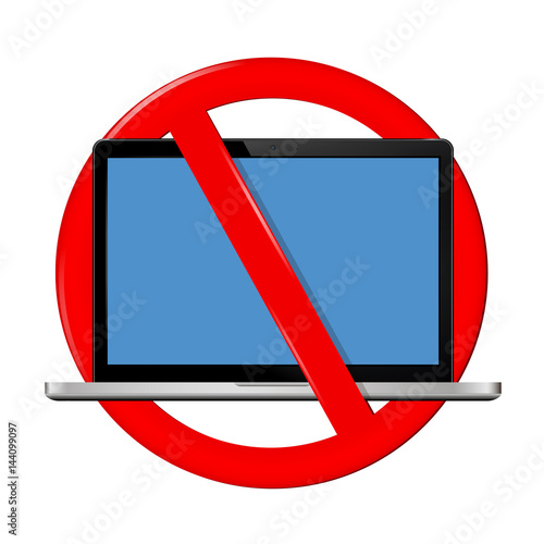 Not use laptop sign
