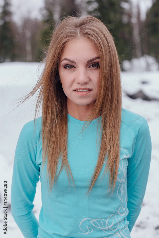 Winter portrait of young beautiful woman Winter portrait of young beautiful woman
