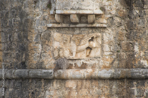 Stone wall of Budva Citadel in Montenegro