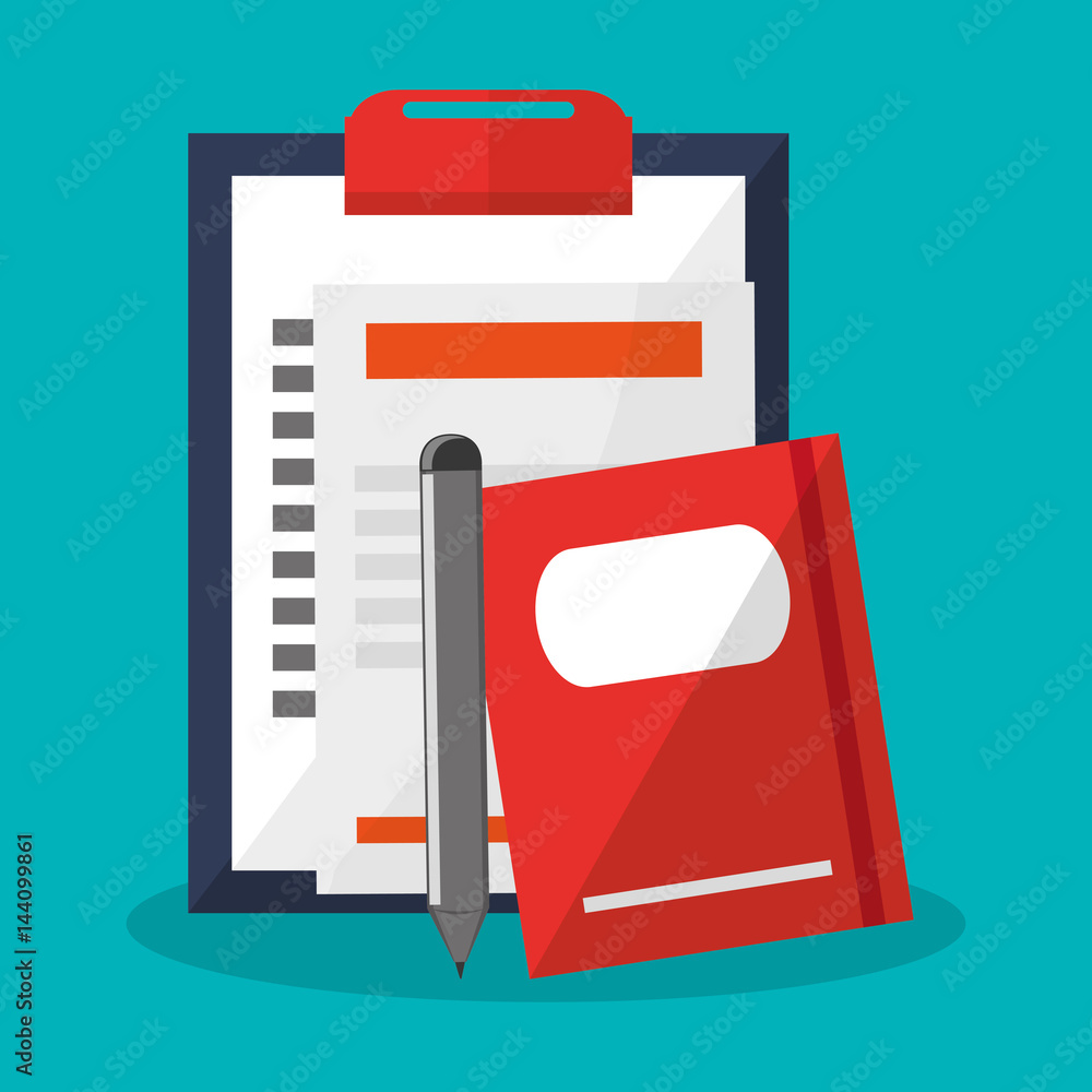 report table and book icon over blue background. colorful design. vector illustration report table and book icon over blue background. colorful design. vector illustration