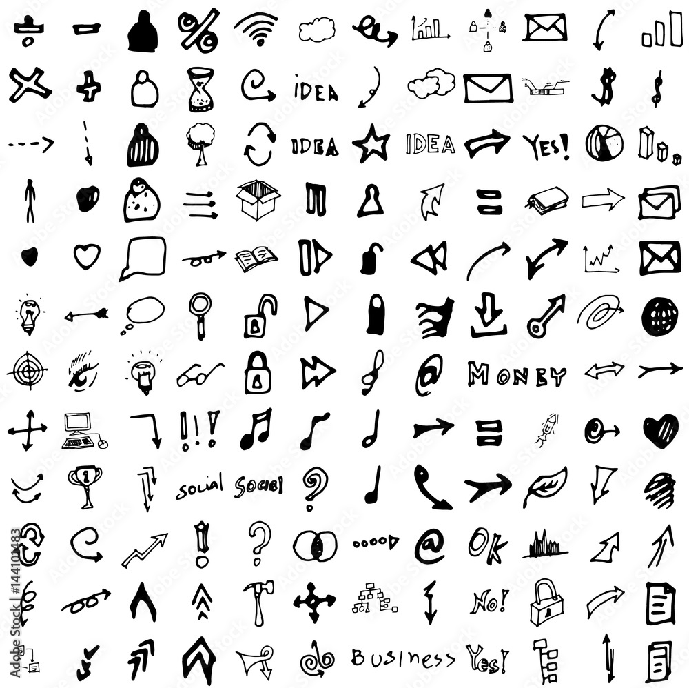 Vector Doodle Icons. Universal Set. Vector Doodle Icons. Universal Set.