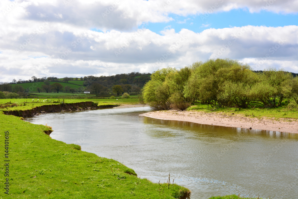 The Towy River Near Dryslwyn, Carmarthenshire, Wales.