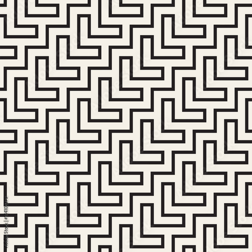 Maze Tangled Lines Contemporary Graphic. Abstract Geometric Background Design. Vector Seamless Pattern.
