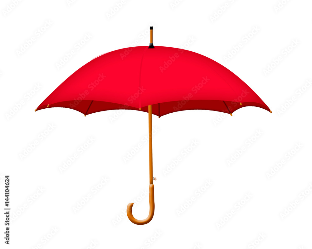 red open umbrella on a white background. icon with an umbrella red open umbrella on a white background. icon with an umbrella