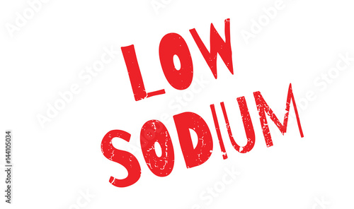 Low Sodium rubber stamp. Grunge design with dust scratches. Effects can be easily removed for a clean, crisp look. Color is easily changed.