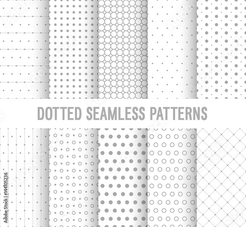 Dotted seamless patterns collection.