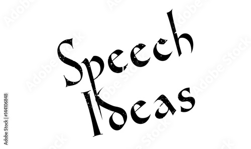Speech Ideas rubber stamp. Grunge design with dust scratches. Effects can be easily removed for a clean, crisp look. Color is easily changed.