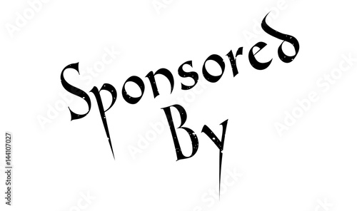 Sponsored By rubber stamp. Grunge design with dust scratches. Effects can be easily removed for a clean, crisp look. Color is easily changed.