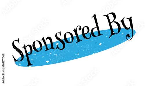 Sponsored By rubber stamp. Grunge design with dust scratches. Effects can be easily removed for a clean, crisp look. Color is easily changed.