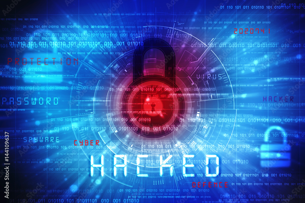 Computer data hacked, bits and digits on blue Computer data hacked, bits and digits on blue