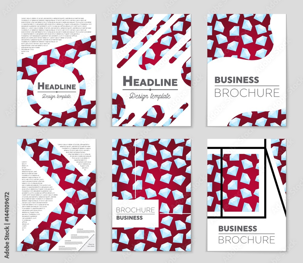 Obraz premium Abstract vector layout background set. For art template design, list, page, mockup brochure theme style, banner, idea, cover, booklet, print, flyer, book, blank, card, ad, sign, sheet,, a4.