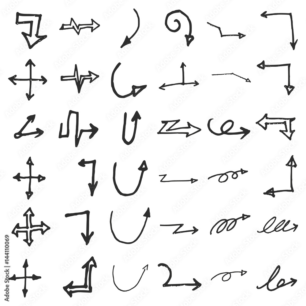 hand-drawn doodle seamless pattern with arrows hand-drawn doodle seamless pattern with arrows