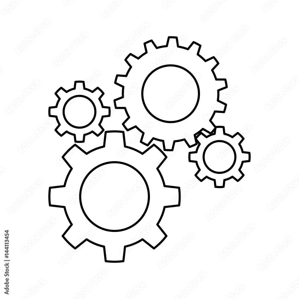 Gears machinery pieces icon vector illustration graphic design